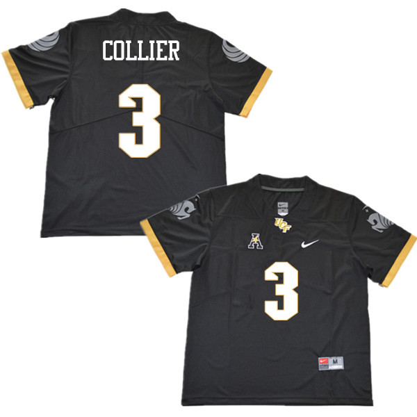 Men #3 Antwan Collier UCF Knights College Football Jerseys Sale-Black